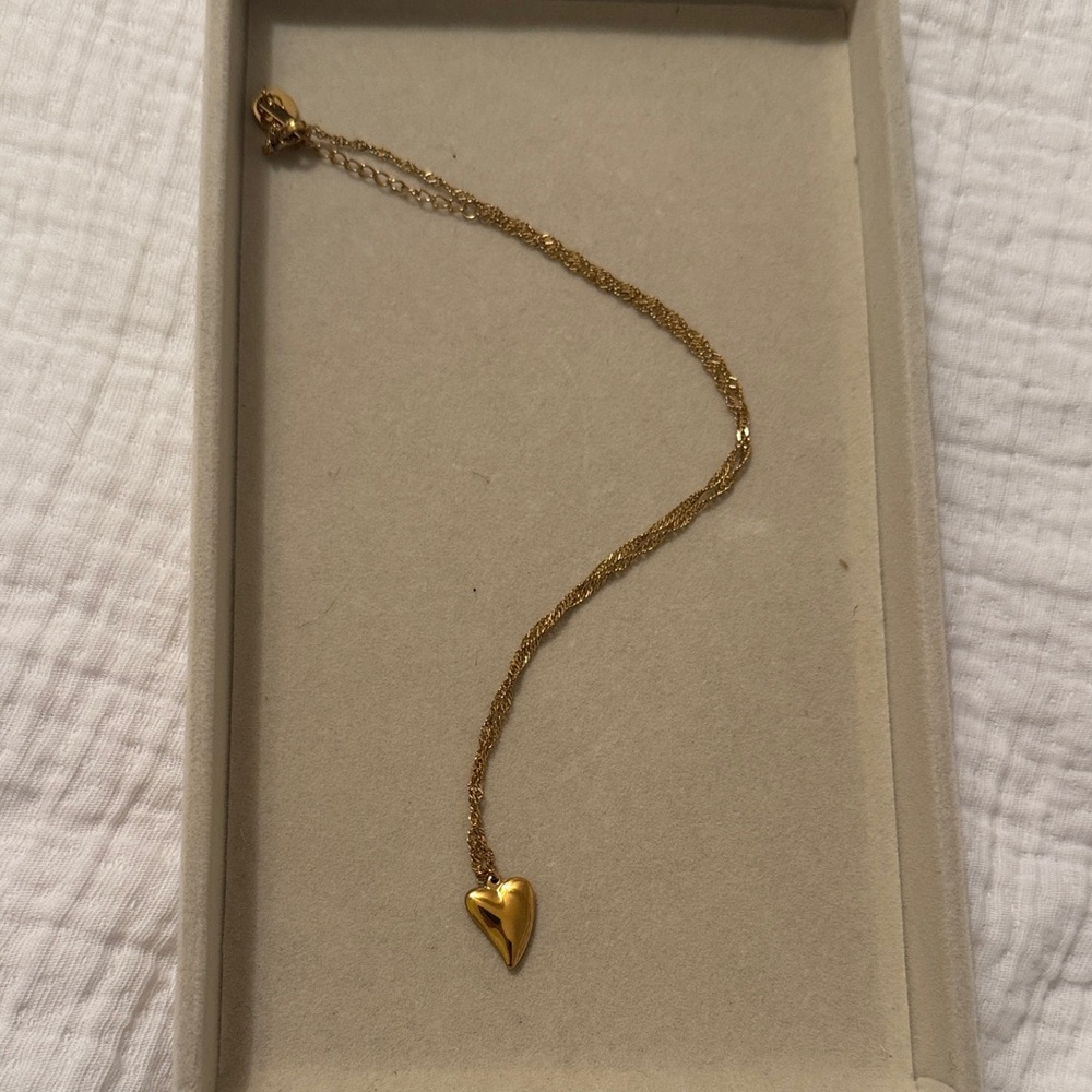 Polished Gold Heart Pendant Necklace for Women